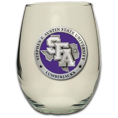Stephen Austin Lumberjacks Stemless Wine Goblet 12oz Set of 2