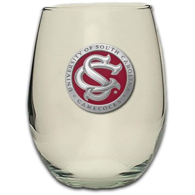 South Carolina Gamecocks SC Logo - Stemless Wine Goblet 12oz Set of 2