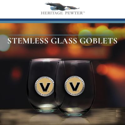 Vanderbilt University Commodores  Stemless Wine Goblet 12oz Set of 2
