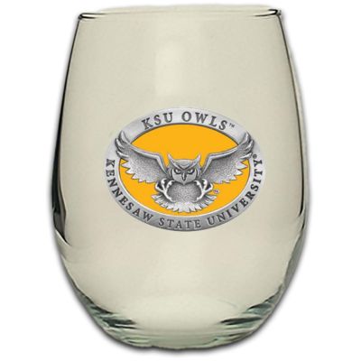 Kennesaw State Owls - Stemless Wine Goblet 12oz Set of 2