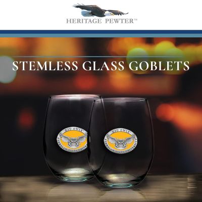 Kennesaw State Owls - Stemless Wine Goblet 12oz Set of 2
