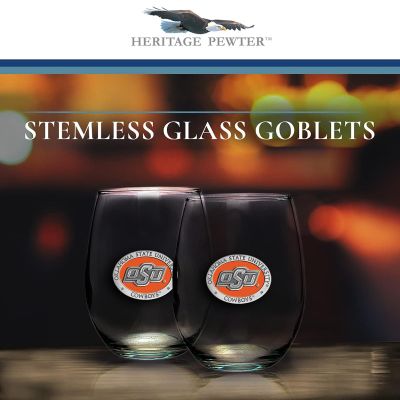 Oklahoma State University Cowboys - Stemless Wine Goblet 12oz Set of 2