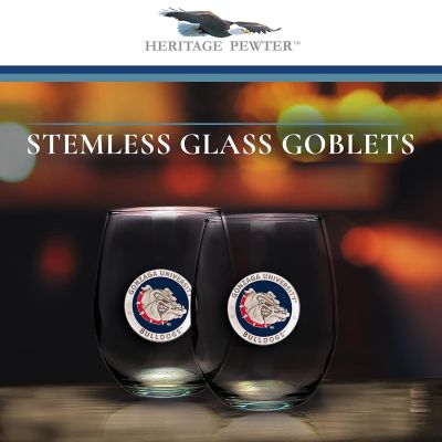 Gonzaga University Bulldogs - Stemless Wine Goblet 12oz Set of 2