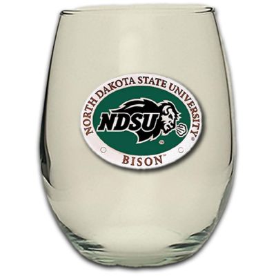 North Dakota State Bison - Stemless Wine Goblet 12oz Set of 2