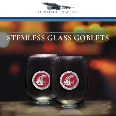 Washington State University Cougars - Stemless Wine Goblet 12oz Set of 2
