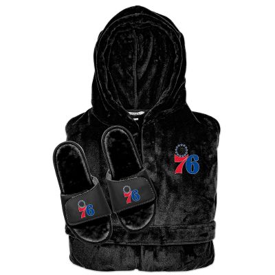 Philadelphia 76ers Fur Slide Sandals & Robe Bundle