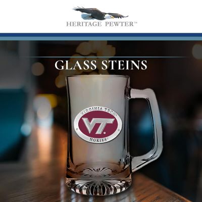 Virginia Tech VT Logo Super Beer Stein Glass