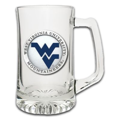 West Virginia University Mountaineers Super Beer Stein Glass
