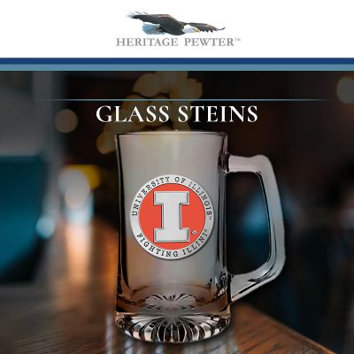 Illinois Fighting Illini Super Beer Stein Glass