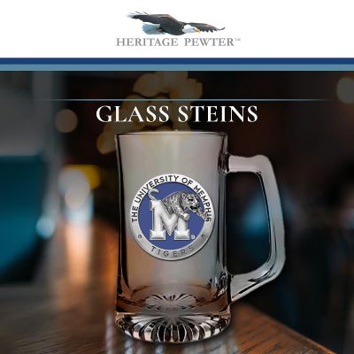 University of Memphis Tigers Super Beer Stein Glass