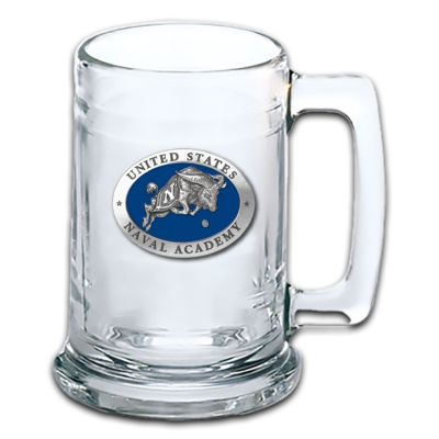 US Naval Academy Beer Stein Glass