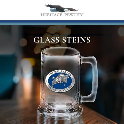 US Naval Academy Beer Stein Glass
