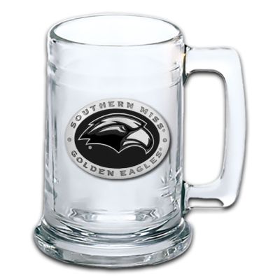 Southern Miss Golden Eagles Beer Stein Glass