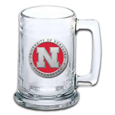 University of Nebraska Cornhuskers Beer Stein Glass