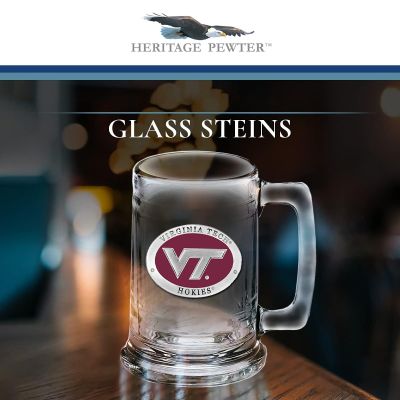 Virginia Tech VT Logo Beer Stein Glass