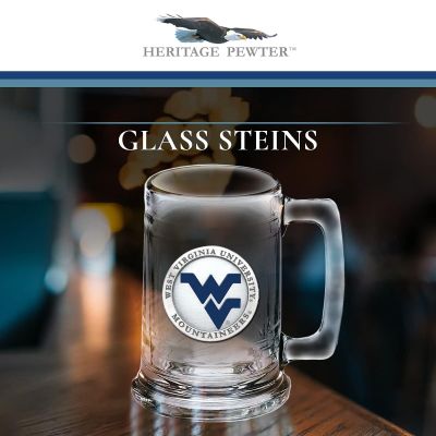 West Virginia University Mountaineers Beer Stein Glass