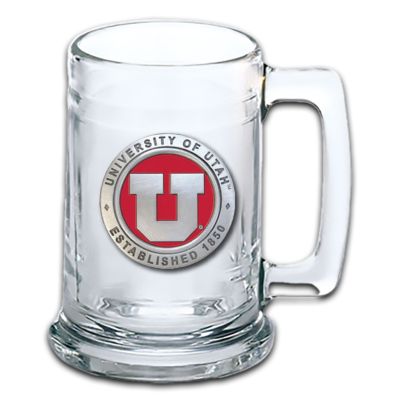 University of Utah Beer Stein Glass