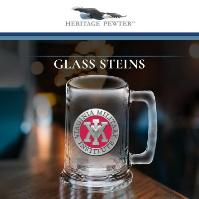 Virginia Military Institute Beer Stein Glass