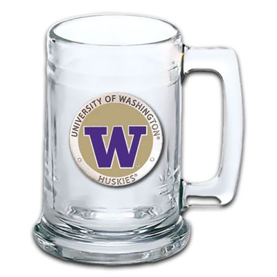 University of Washington Huskies Beer Stein Glass