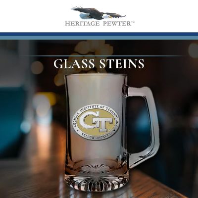 Georgia Tech Super Beer Stein Glass