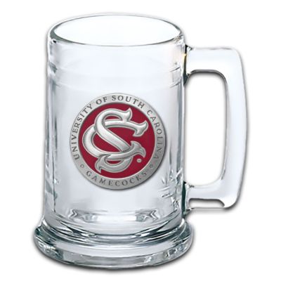 South Carolina Gamecocks SC Logo Beer Stein Glass