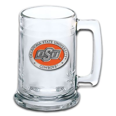 Oklahoma State University Cowboys Beer Stein Glass