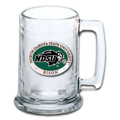 North Dakota State Bison Beer Stein Glass