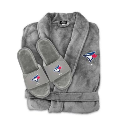 Toronto Blue Jays Faux Fur Slide Sandals & Robe Bundle