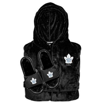 Toronto Maple Leafs Faux Fur Slide Sandals & Robe Bundle