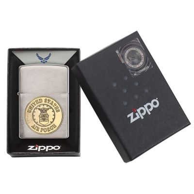 US Air Force Emblem -Brushed Chrome Finish - Zippo Lighter