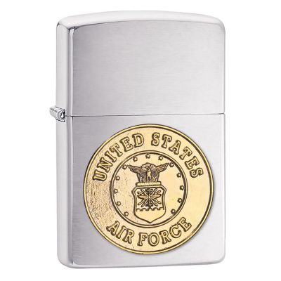 US Air Force Emblem -Brushed Chrome Finish - Zippo Lighter