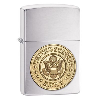 United States Army Emblem - Brushed Chrome Finish - Zippo Lighter