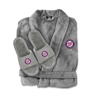 Washington Nationals Faux Fur Slide Sandals & Robe Bundle