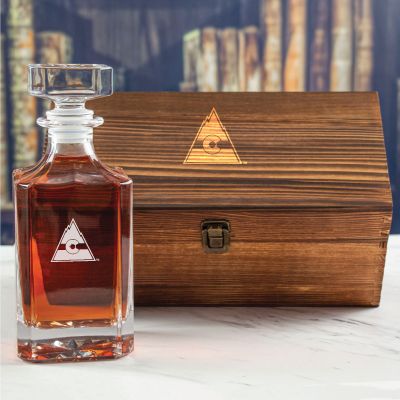 Custom Engraved Colorado Rockies Hockey - Personalized Whiskey Decanter In Wood Gift Box