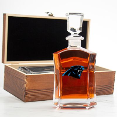 Carolina Panthers – Full Color Team Logo Capital Decanter in Rustic Wood Box