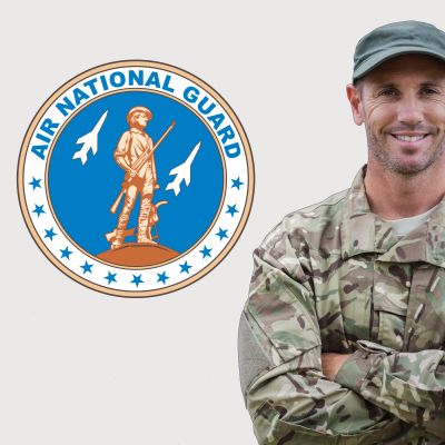 Military Wall Decals - Military Laptop Decal - Air National Guard Emblem