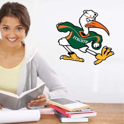 College Wall Decals - College Team Logos - University of Miami Sebastian the Ibis