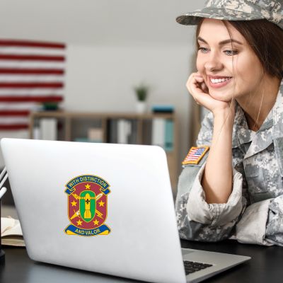 Military Wall Decals - Military Laptop Decal - With Distinction and Valor