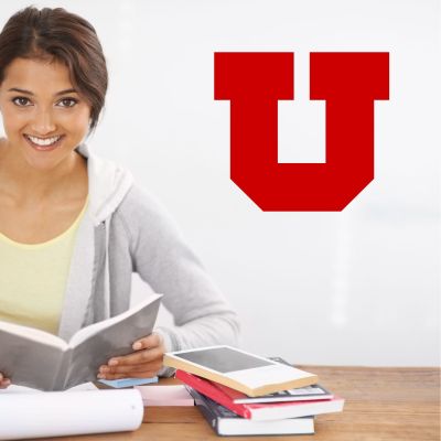 College Wall Decals - College Team Logos - University of Utah U Initial