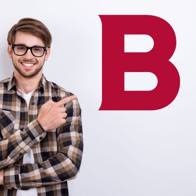 College Wall Decals - College Team Logos - Bates Bobcats B Logo