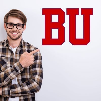 College Wall Decals - College Team Logos - Boston University Terriers BU