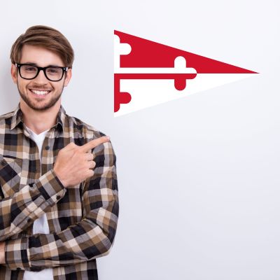 College Wall Decals - College Team Logos - Burgee of University of Maryland