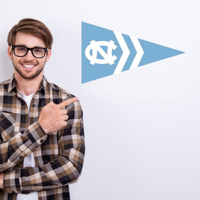 College Wall Decals - College Team Logos - Burgee - University of North Carolina