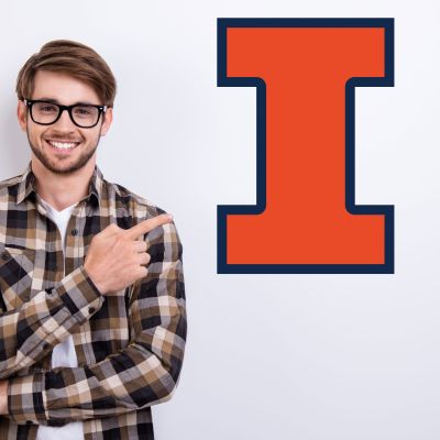 College Wall Decals - College Team Logos - Illinois Fighting Illini Logo