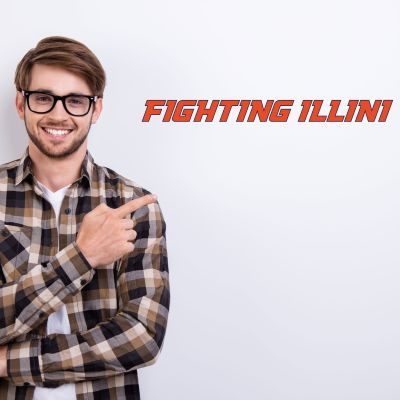 College Wall Decals - College Team Logos - Fighting Illini Wordmark