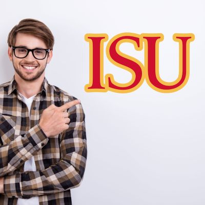 College Wall Decals - College Team Logos - Iowa State University Initials