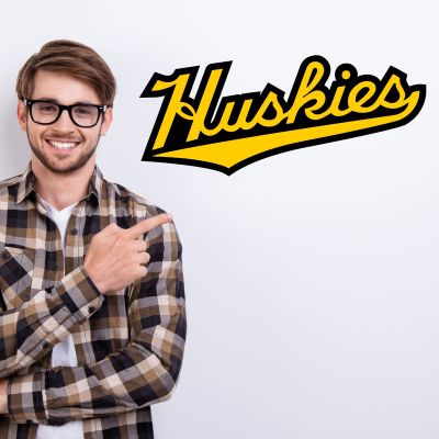 College Wall Decals - College Team Logos - Michigan Tech Huskies Word (2016)