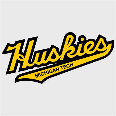 College Wall Decals - College Team Logos - Michigan Tech Huskies Script Word