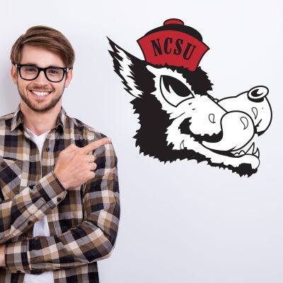 College Wall Decals - College Team Logos - NC State University Wolfhead