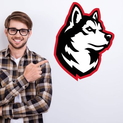 College Wall Decals - College Team Logos - Northeastern Huskies